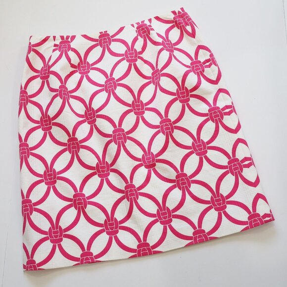 TALBOTS Size 10 White & Pink Skirt Career Business - Picture 6 of 6